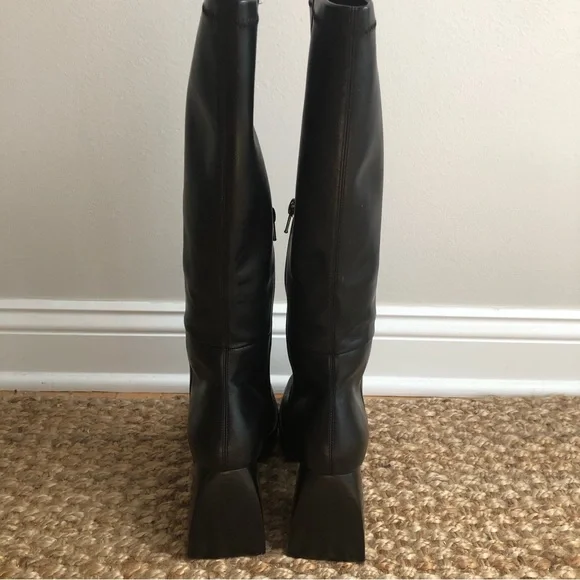 Jeffrey Campbell Black Heeled Boots with Chunky Heel - Picture 6 of 14